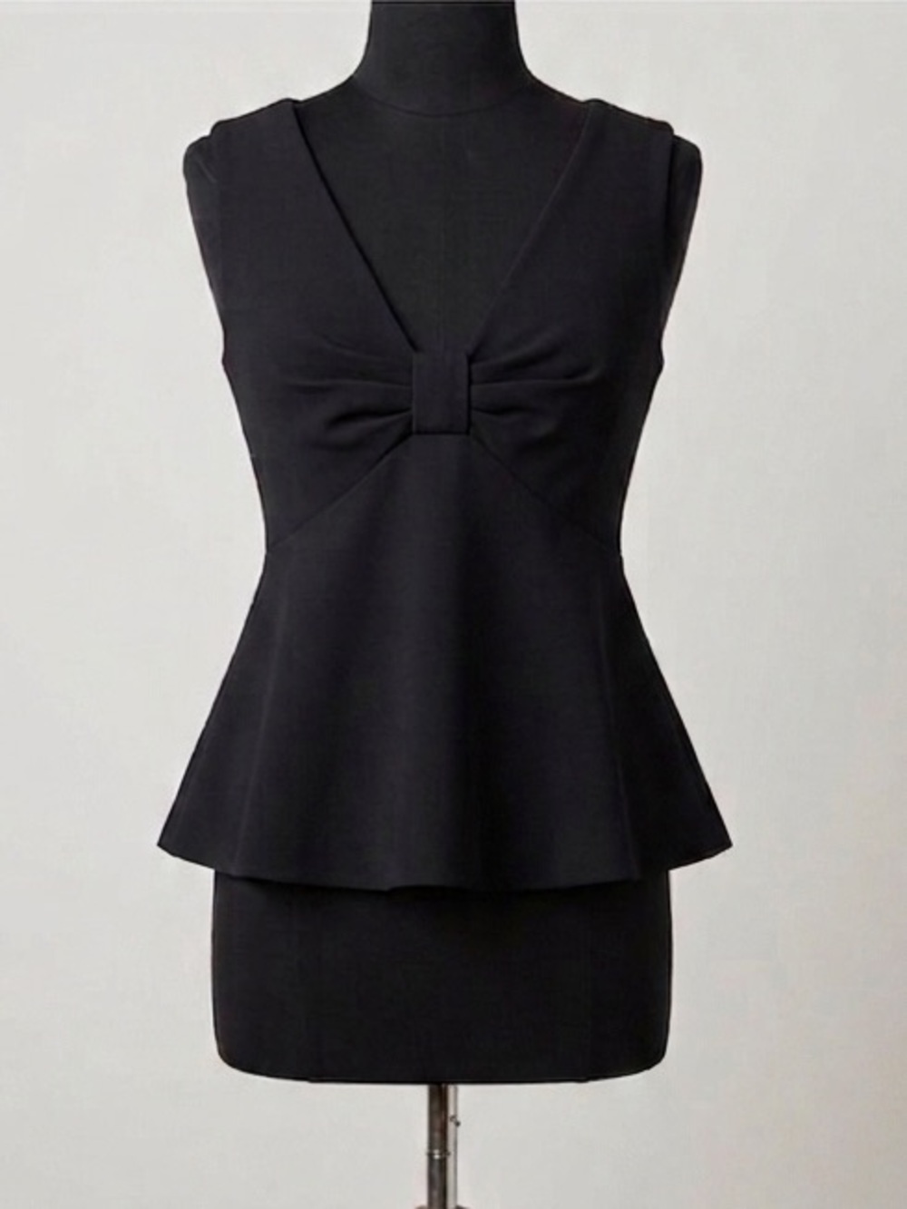 Kate Spade New York Ponte Bow-Knot Peplum Top Black Size 4